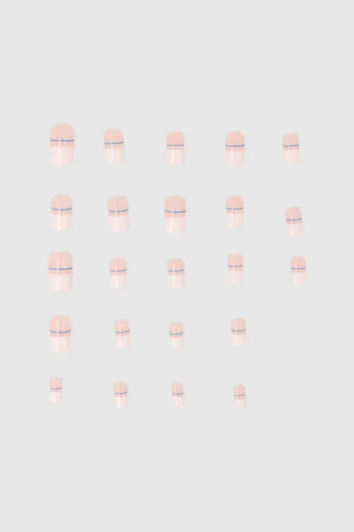 Set 24 uñas french raya