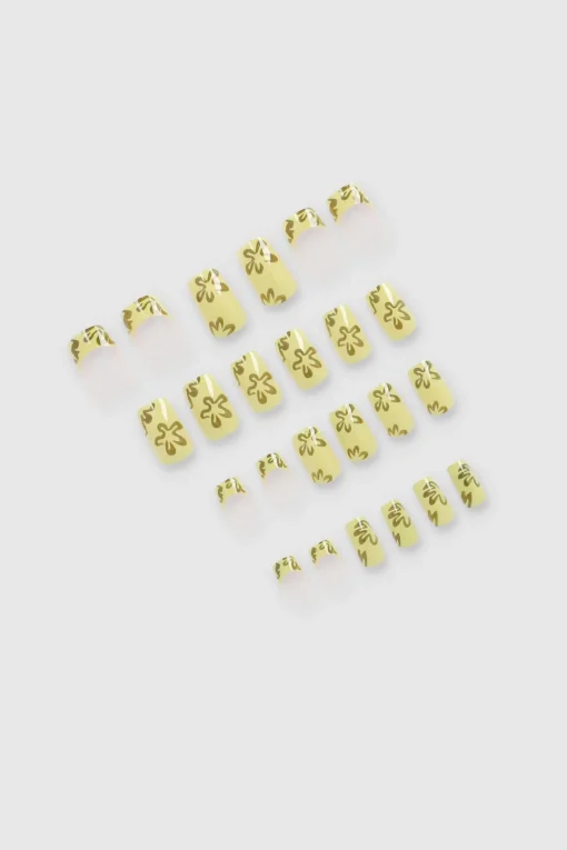Set 24 Uñas Pointy Brillos