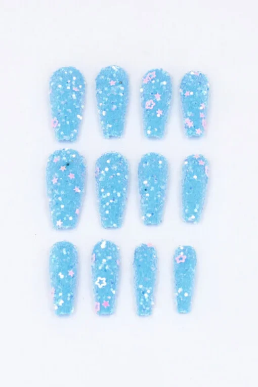 Set 12 uñas postizas chunky estrellas