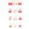 Set 12 uñas postizas flores brillo