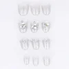 Set 12 uñas postizas glitter piedras