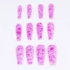 Set 12 Uñas Postizas Largas Manchas