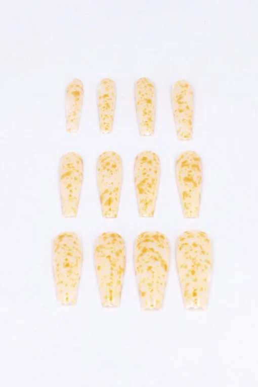 Set 12 Uñas Postizas Largas Manchas