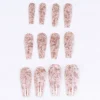 Set 12 Uñas Postizas Largas Manchas