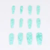 Set 12 Uñas Postizas Largas Manchas