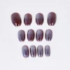 Set 12 uñas redondas iridiscentes