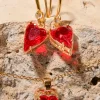 Set arracadas corazon collar