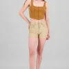 Short Efecto Piel Dobladillo