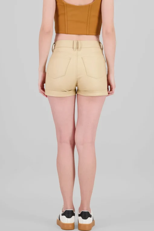 Short Efecto Piel Dobladillo