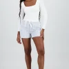 Short mini resorte detalle rayas contraste