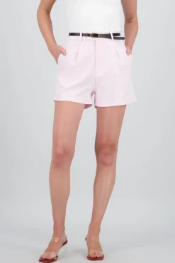 Shorts con pinza y cinturon hypsters