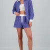 Shorts de rayas tipo boxers con contraste
