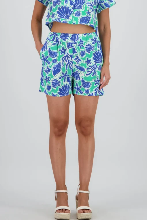 Shorts detalle resorte estampado conchas