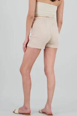 Shorts mini textura con jarreta