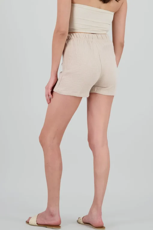 Shorts mini textura con jarreta