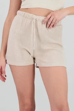 Shorts mini textura con jarreta