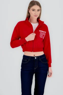 Sudadera brooklyn crop cuello alto