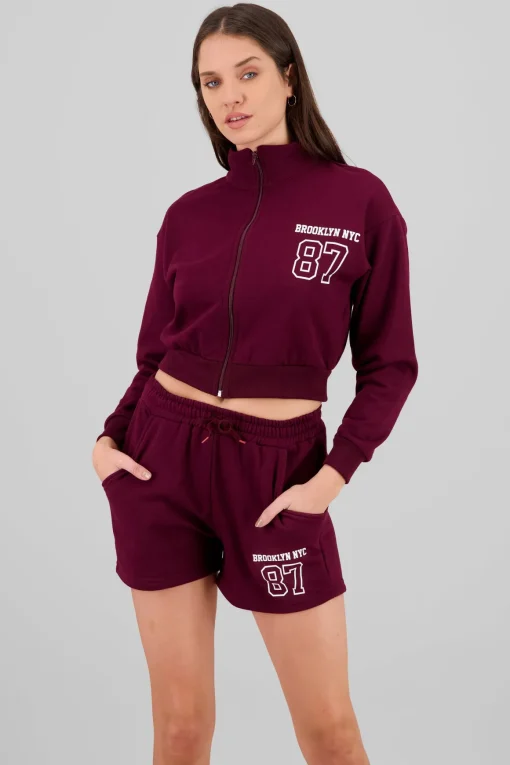 Sudadera brooklyn crop cuello alto