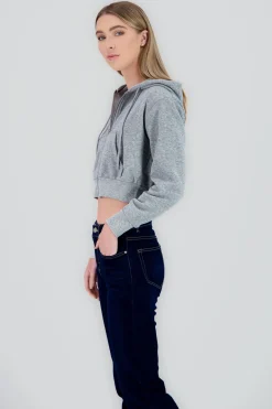 Sudadera corta con cierre