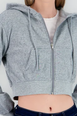 Sudadera corta con cierre