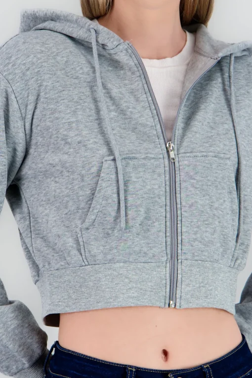 Sudadera corta con cierre
