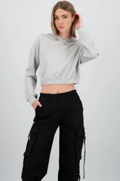Sudadera corta lisa suave