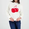 Sudadera oversize cereza textura