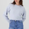 Sueter de cuello redondo manga larga suave