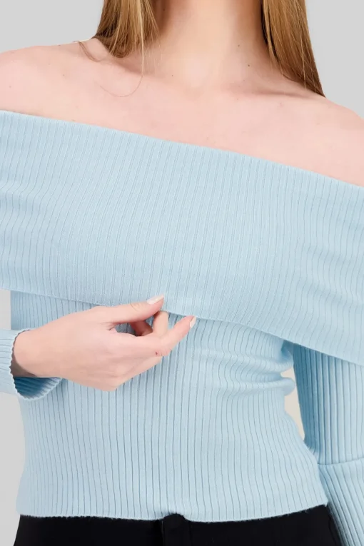 Sueter off shoulder tejido de punto