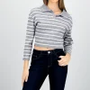 Sueter tejido cuello polo rayas