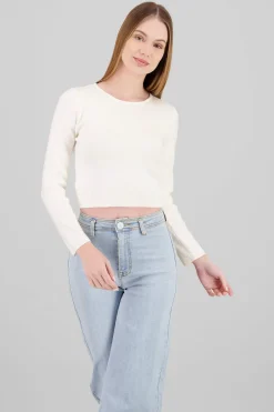 Sueter tejido cuello redondo