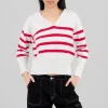 Suéter cuello polo rayas