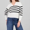 Suéter cuello polo rayas