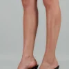 Tacón pata de gallo tiras transparente