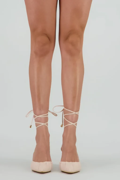 Tacón puntal pliegues lace up