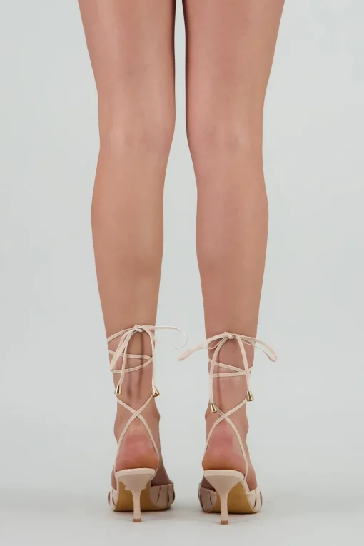 Tacón puntal pliegues lace up