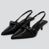Tacón puntl kitten slingback hebilla mini