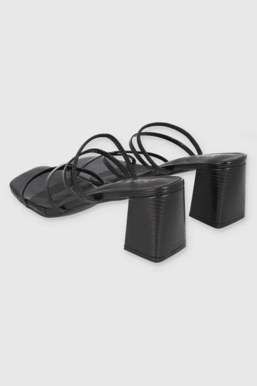 Tacón tiras delgadas croco mini