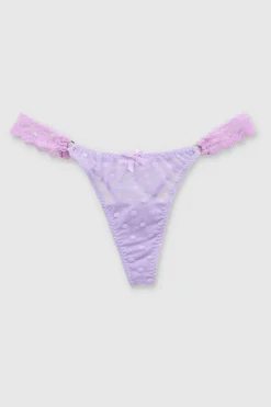 Tanga mesh aros encaje lateral