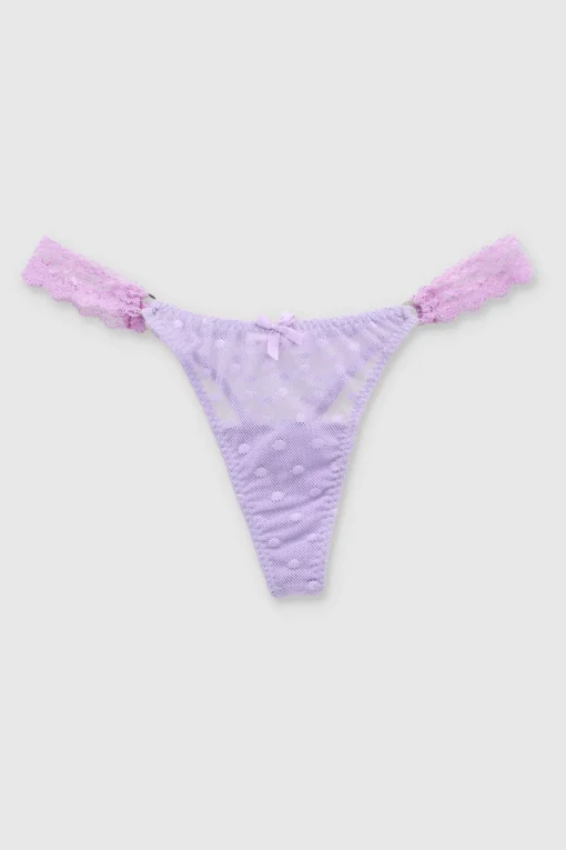 Tanga mesh aros encaje lateral