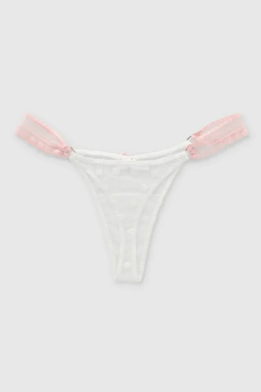 Tanga mesh aros encaje lateral