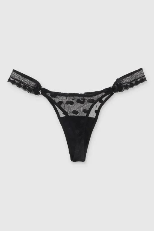 Tanga mesh aros encaje lateral