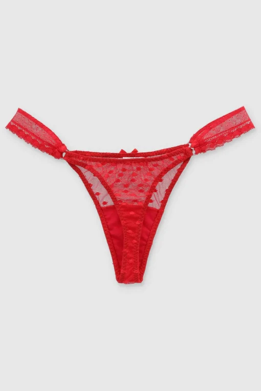 Tanga mesh aros encaje lateral