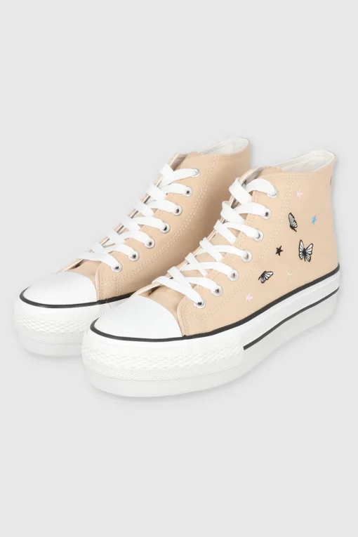 Tenis canvas mini mariposas