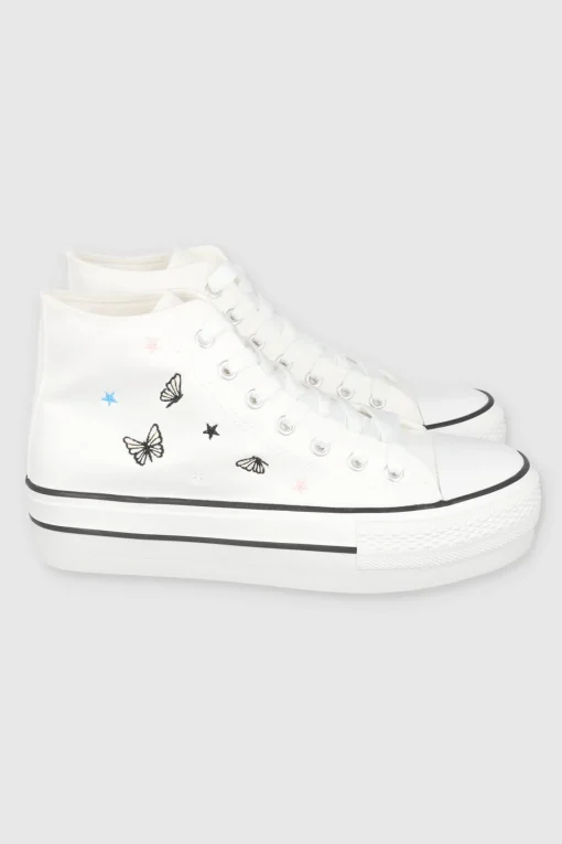 Tenis canvas mini mariposas