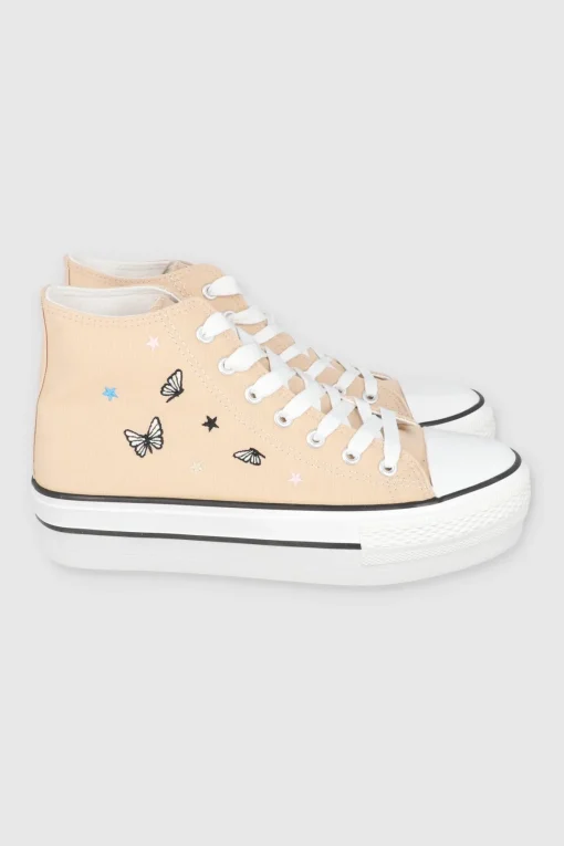 Tenis canvas mini mariposas