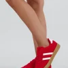 Tenis casual rayas punta suede