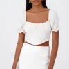 Top corset flores bordadas
