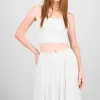 Top corto bandeau smocked