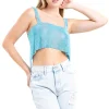 Top crop espalda descubierta brillos